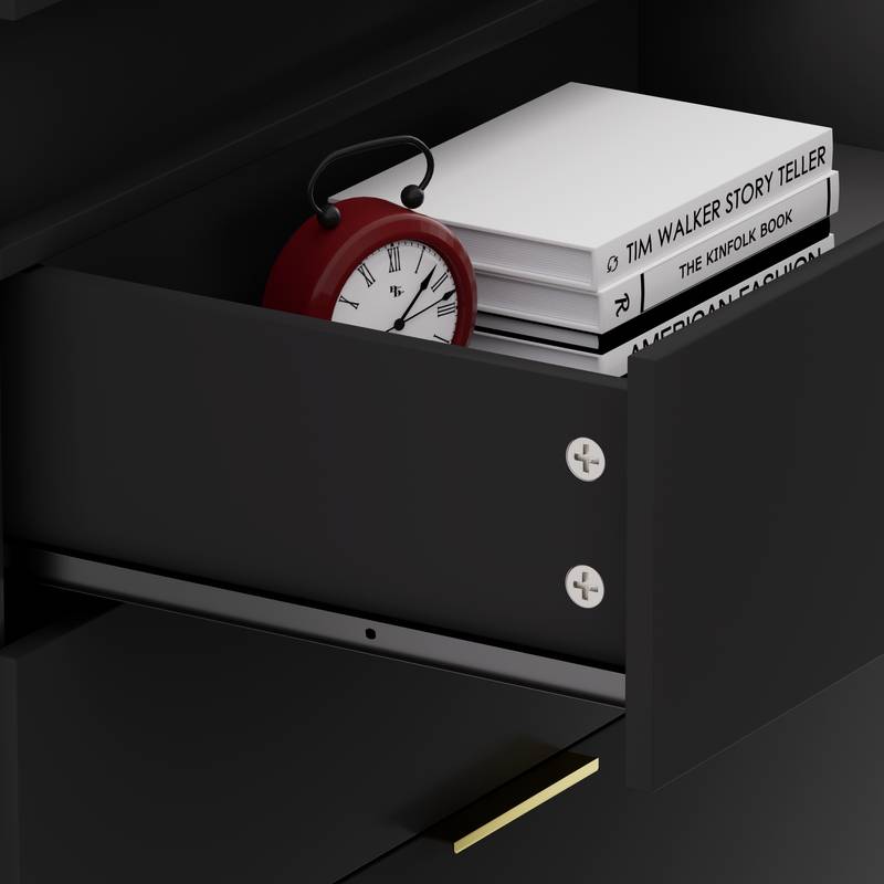 Sleek Nightstand with Charging Hub & LED Glow