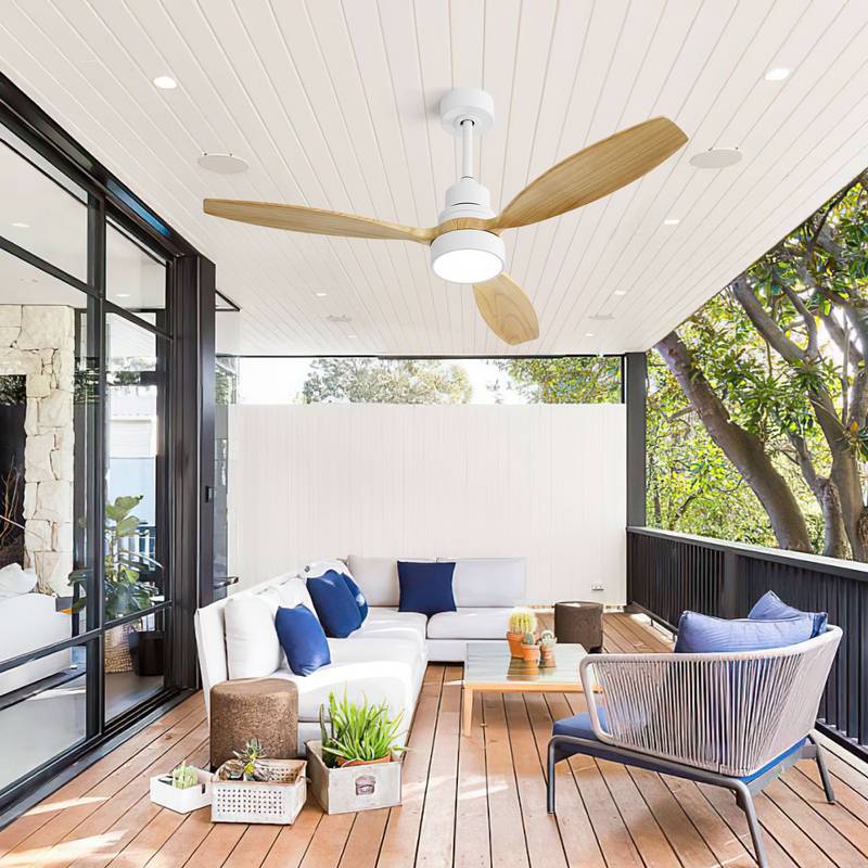 Chic Indoor Ceiling Fan with Remote and LED Light