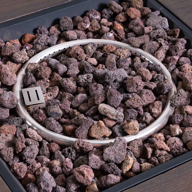 Cozy Brown Square Gas Fire Pit