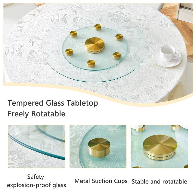 Gold Touch Rotating Glass Tray
