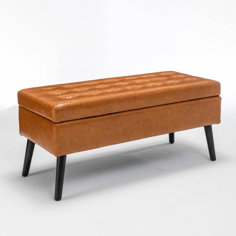 Stylish Leather Storage Bench