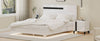 Sleek White LED Bedroom Set with Floating Bed & Nightstands