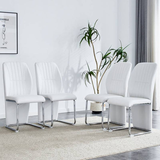 Chic White Dining Chair Set