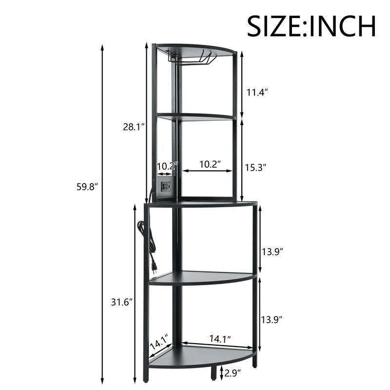Illuminate Corner Shelf with USB & Glass Holder