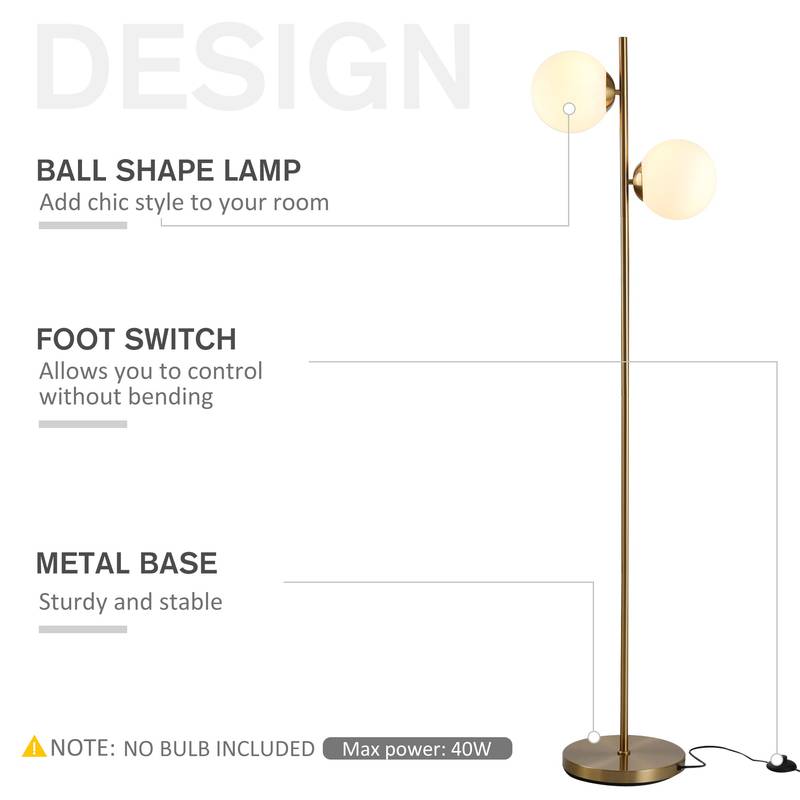 Stylish Glass Shade Floor Lamp
