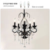 Radiant Vintage Crystal Chandelier - Matte Black & Gold Elegance