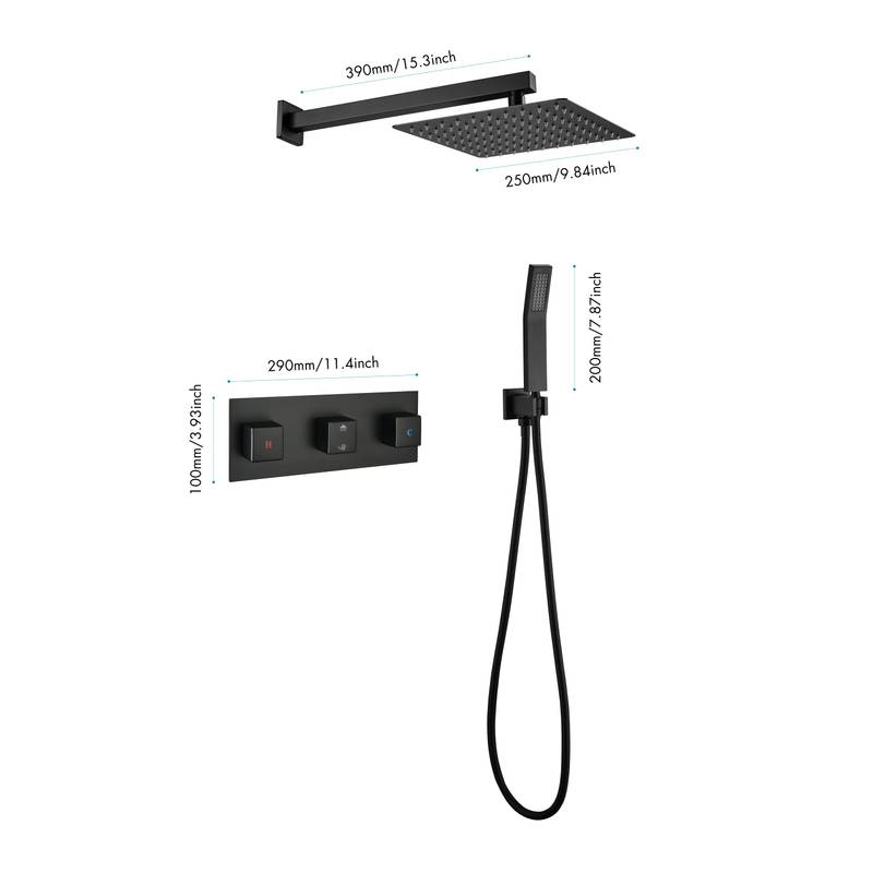 Luxurious Black Rain Shower Set