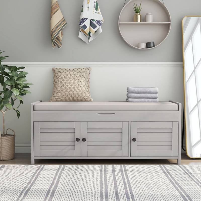 Cozy Curved Storage Bench with Hidden Space
