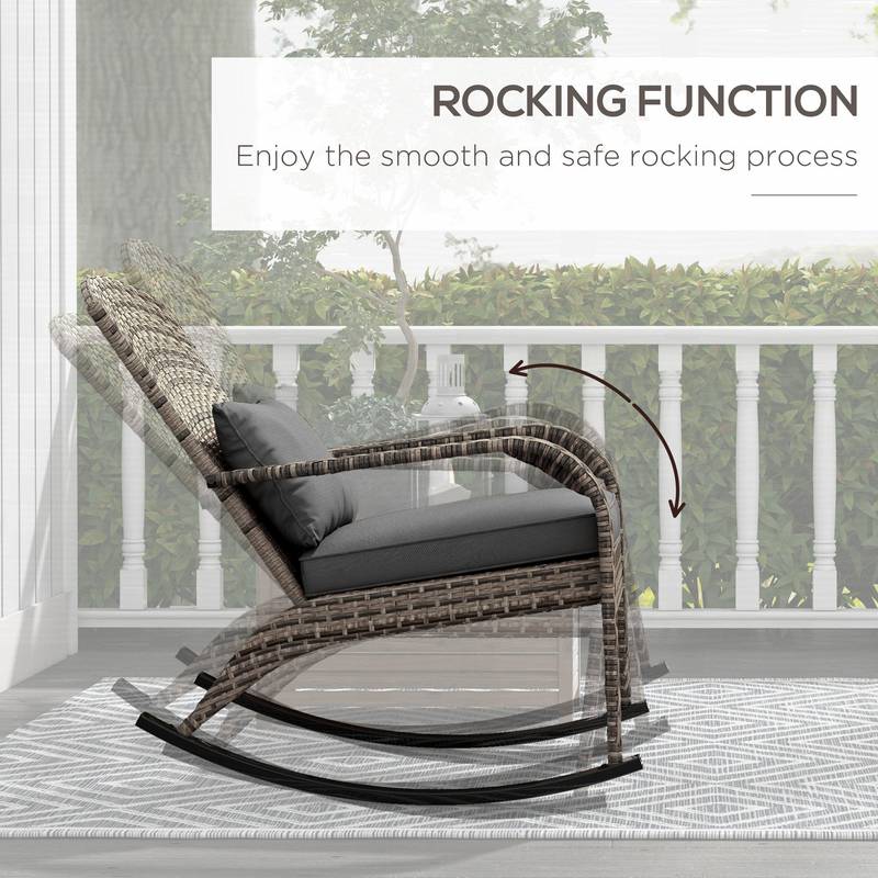 Cozy Wicker Rocking Chair for Outdoor Relaxation