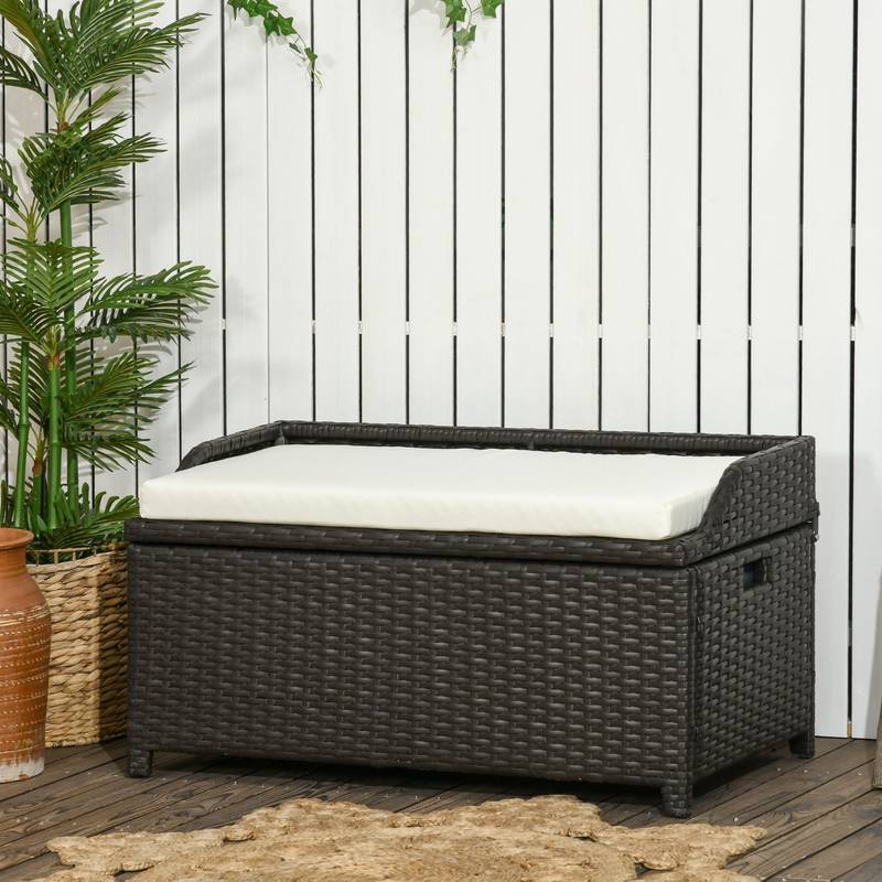 Cozy Wicker Storage Bench with Waterproof Bag