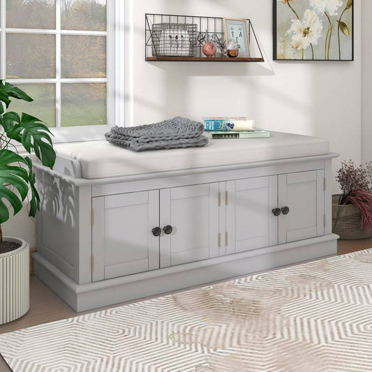 Stylish Storage Bench with Cushioned Seat