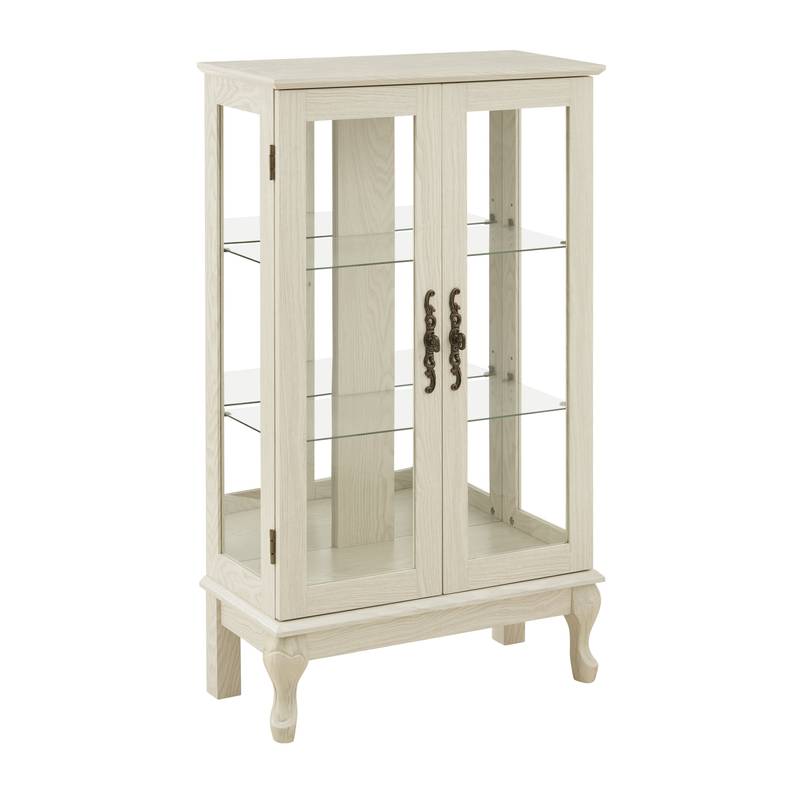 Elegant Lighted Curio Cabinet with Glass Doors