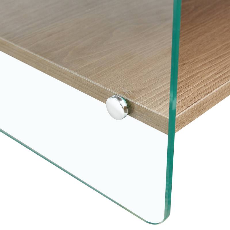 Chic Glass-Top Nightstand with Drawers