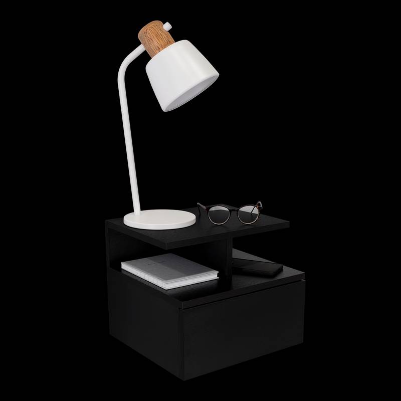 Adele Black Floating Nightstand