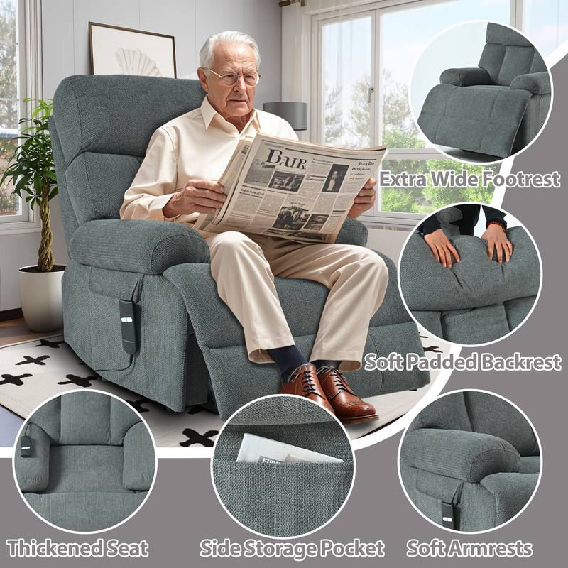 Cozy Recliner for Seniors with Remote Control