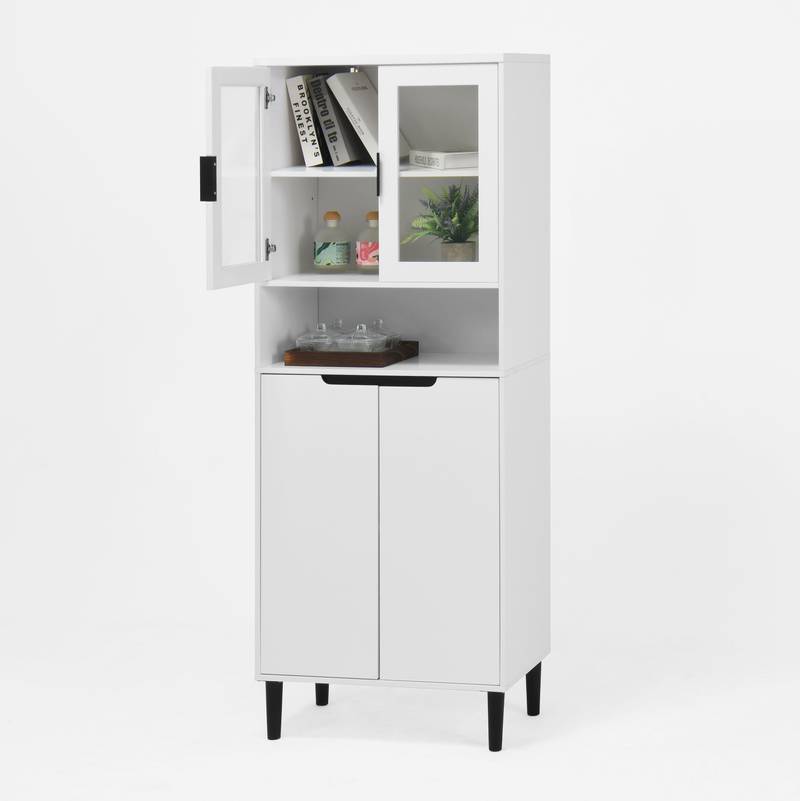Elegant Glass-Front Storage Bookcase