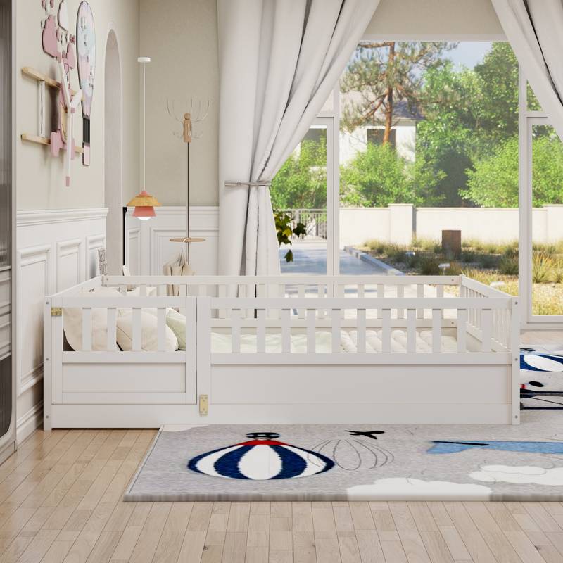 Cozy Montessori Floor Bed with Secure Barrier