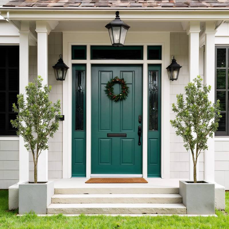 Lush Curved Greenery Garden Door Decor