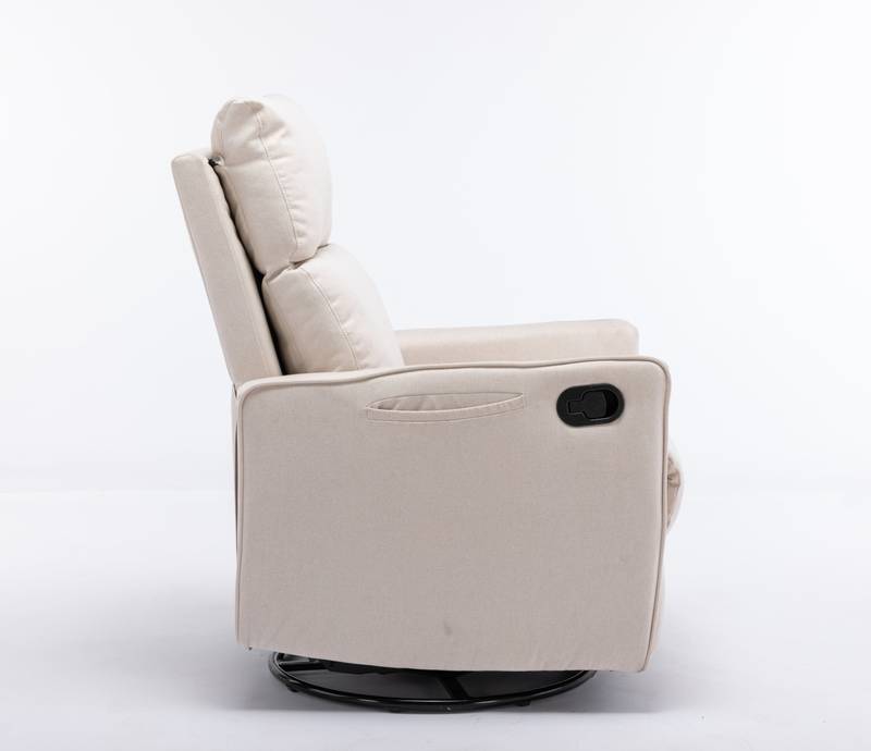 Cozy Beige Swivel Rocker Glider Chair