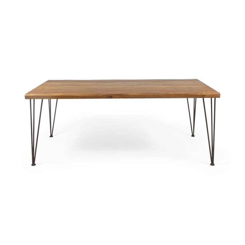 Zion Rustic Wood & Metal Dining Table