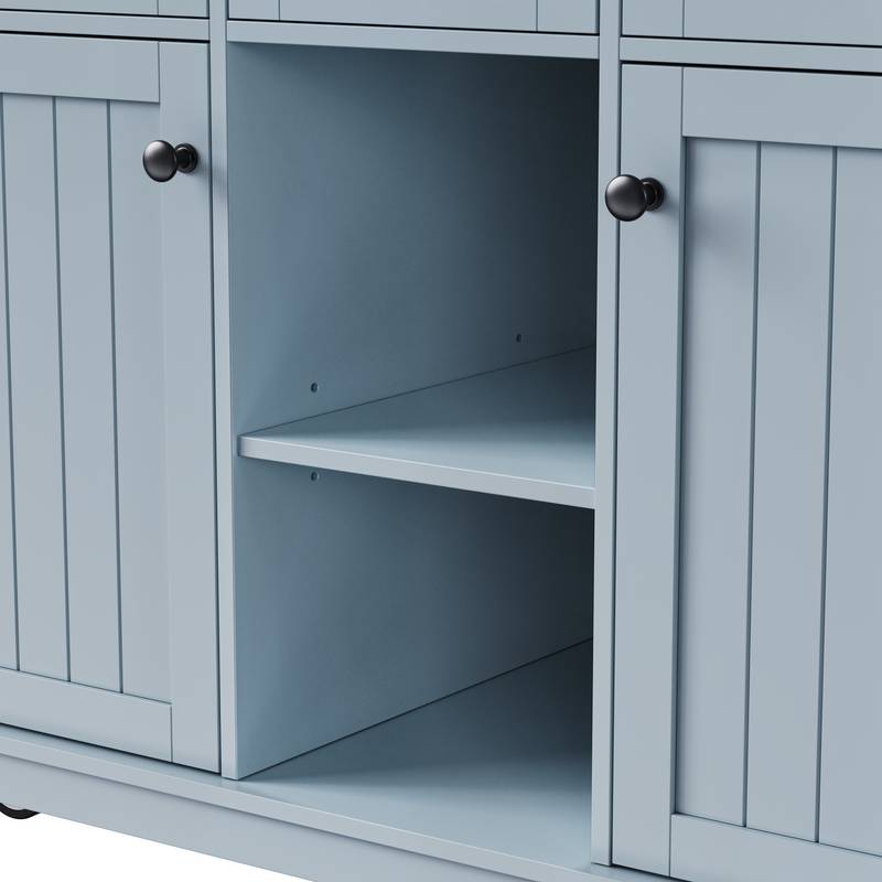 Versatile Rolling Kitchen Island with Drop Leaf & Storage