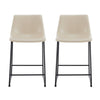 Chic Vintage Faux Leather Counter Stools - Set of Two