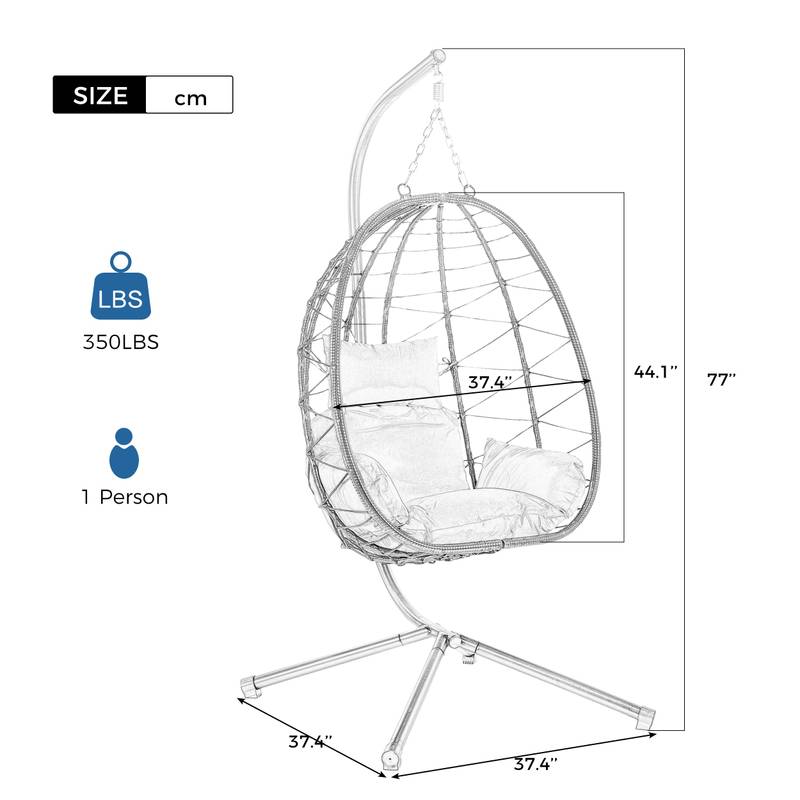 Cozy Swing Egg Chair with Stand for Indoor and Outdoor Relaxation