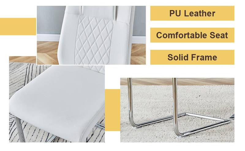 Sleek Glass Dining Set with Stylish Leather Chairs