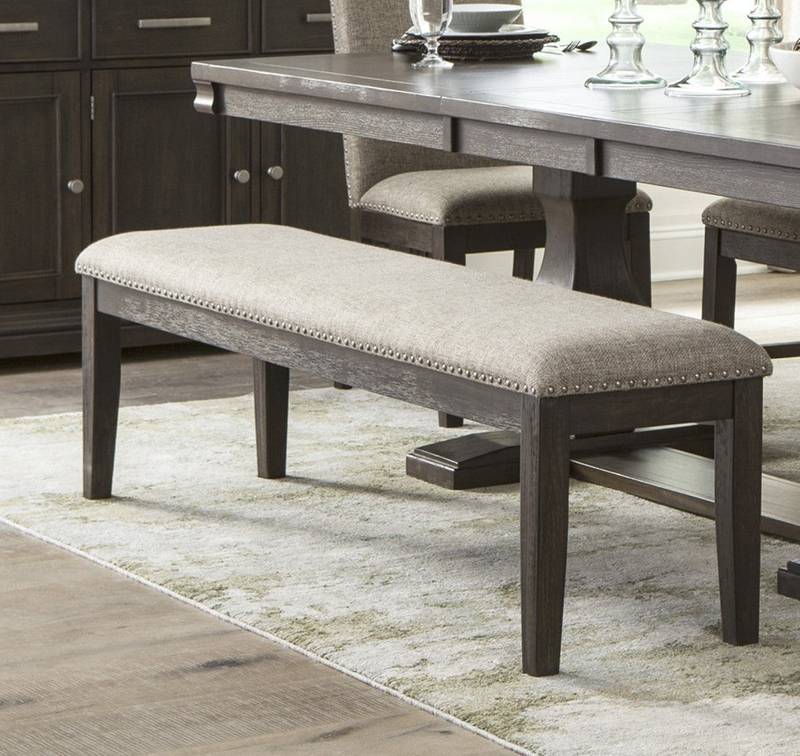Rustic Charm Upholstered Dining Bench