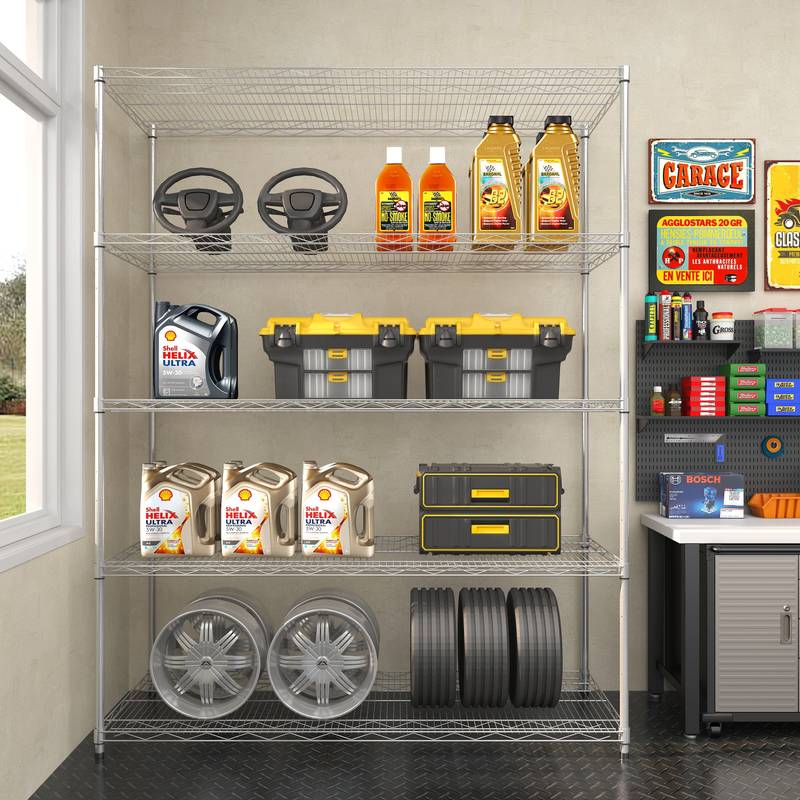 Maxi-Shelf Pro: Heavy-Duty Adjustable Wheel Racks