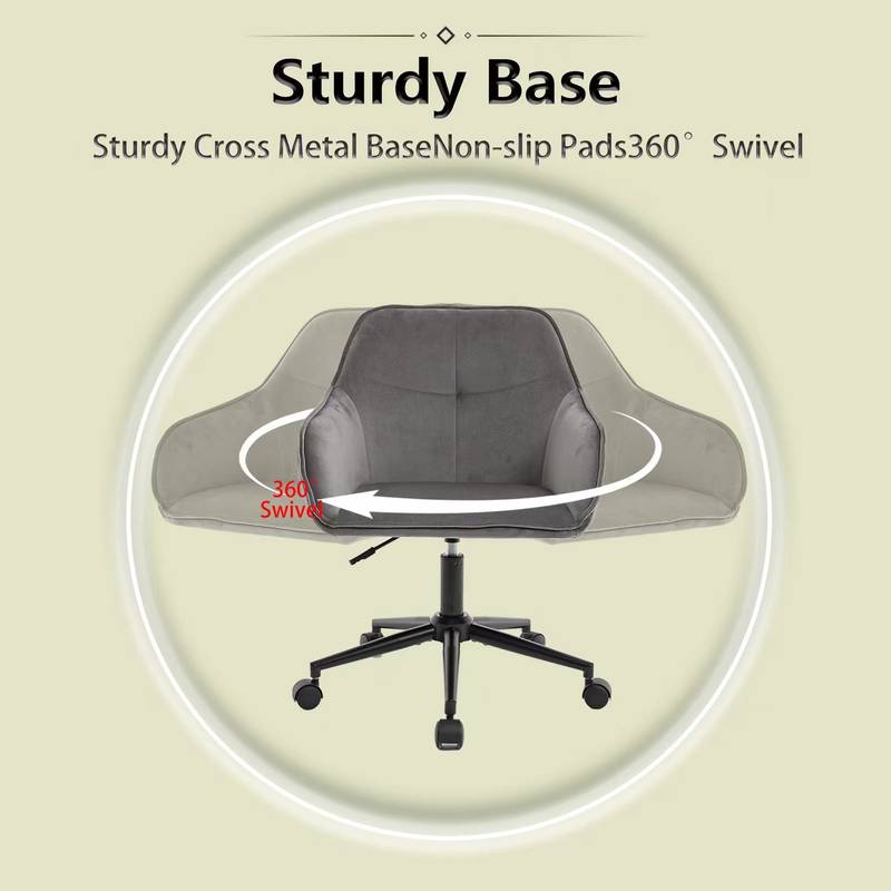 Chic Velvet Rolling Desk Chair
