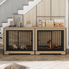 Stylish Double Dog Crate with Tray