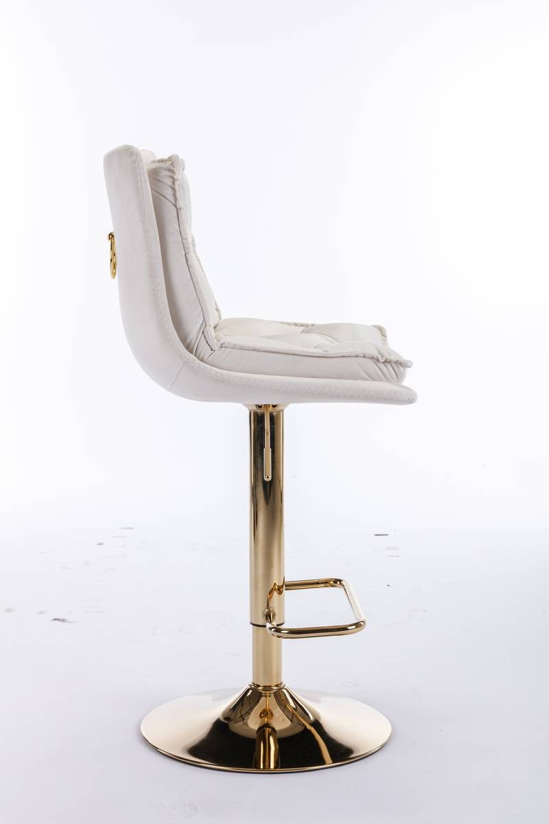 Velvet Swivel Bar Stools with Chrome Shine