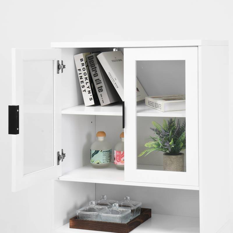 Elegant Glass-Front Storage Bookcase
