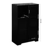 Chic Black Glass-Front Cabinet for Living & Bedroom Storage
