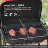 Red Hot Portable Charcoal Grill with Wheels and Side Tables