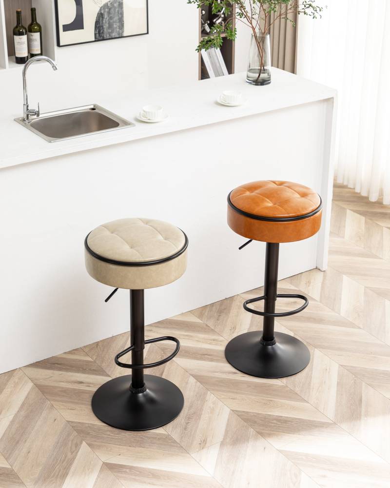 Stylish Swivel Bar Stools - Set of Two