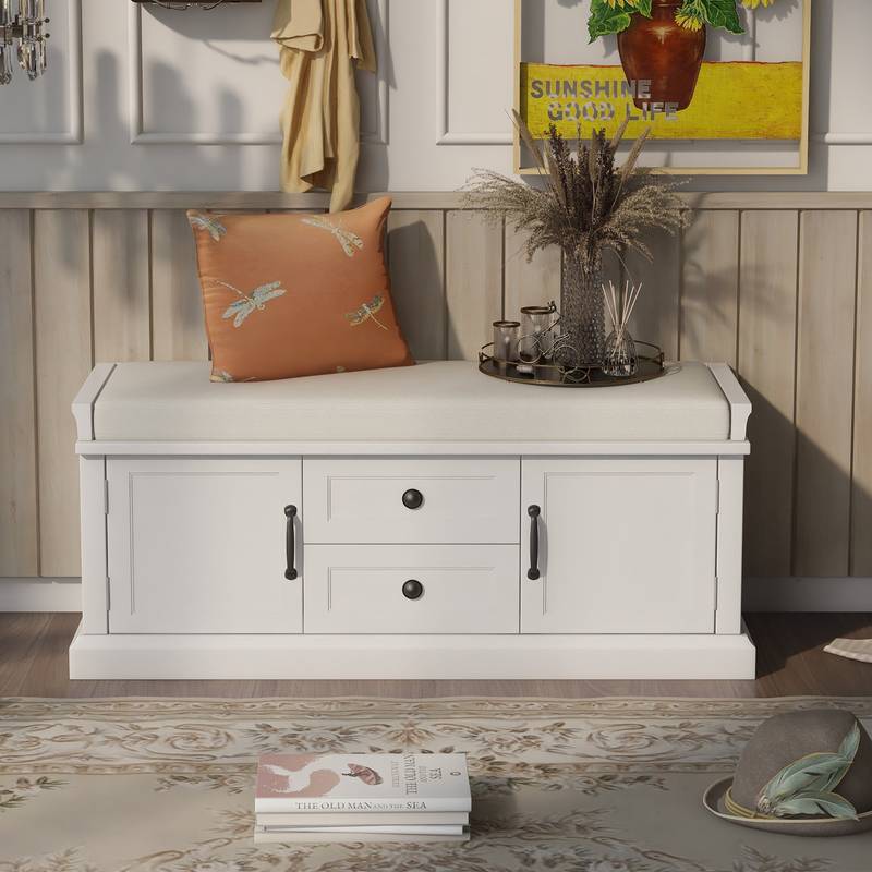 Cozy Storage Bench with Cushioned Seat