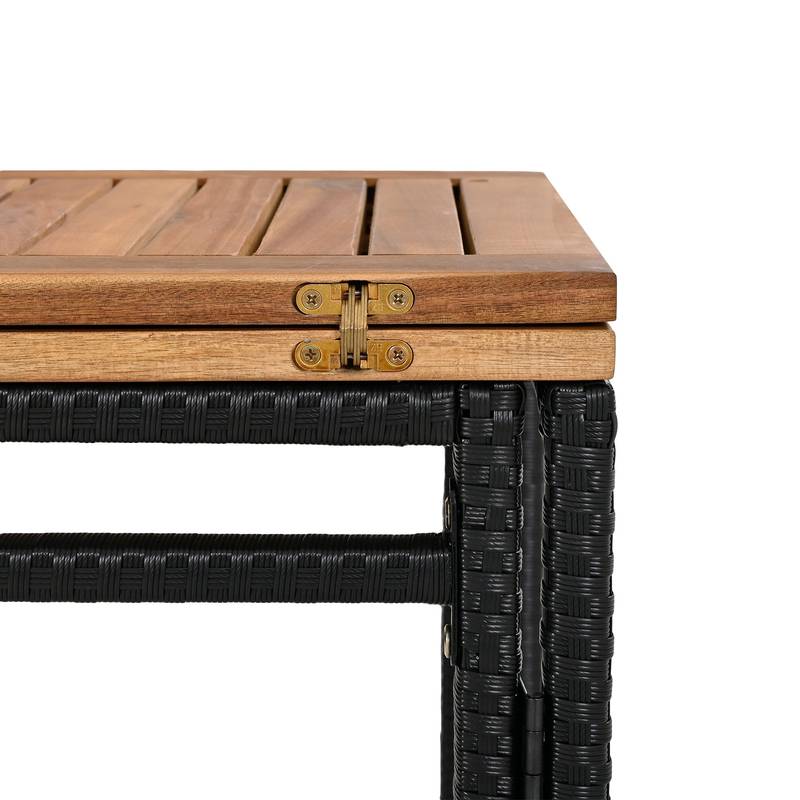 Cozy Acacia Bistro Set with Cushions