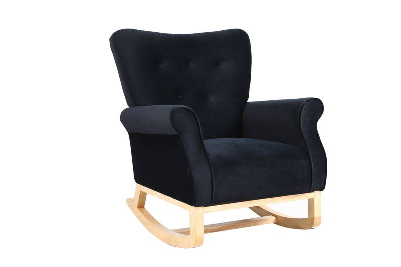Velvet Mid-Century Rocker Chair