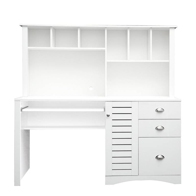 Charming White Home Office Desk with Hutch