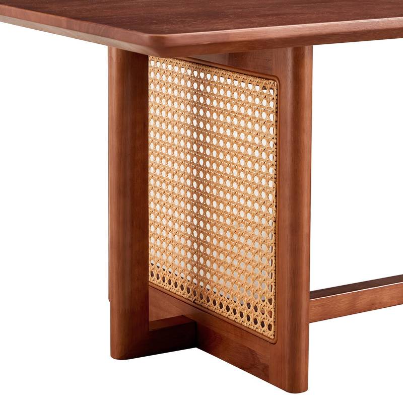 Walnut Rattan-Inspired Tea Table