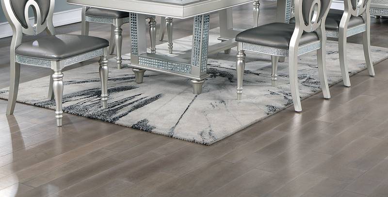 Elegant Vintage Dining Set with Glass Top and Tufted Chairs