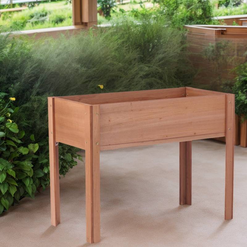 Elevated Wooden Garden Planter Box