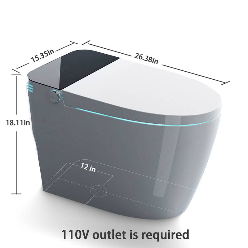 Heated Smart Bidet Toilet with Auto Open & Close