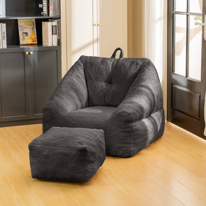 Cozy Memory Foam Bean Bag Chair - Black Bliss