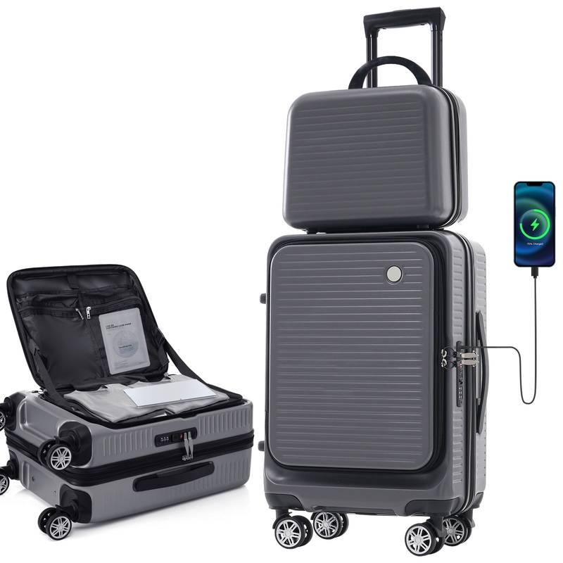 Travel Buddy: Lightweight Carry-On with USB Port and Front Pocket