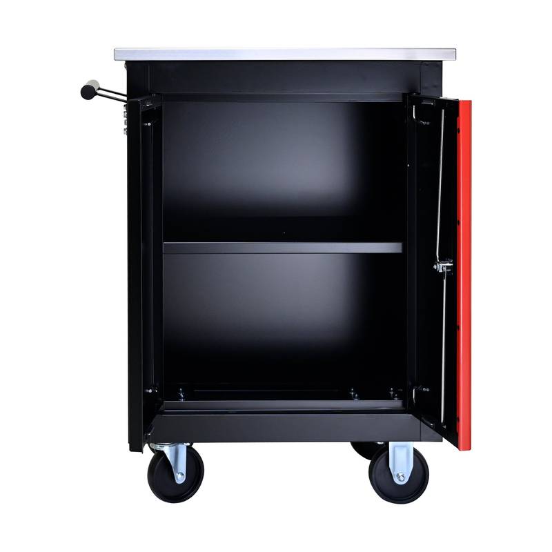 Versatile Double-Door Tool Cart - Black & Red