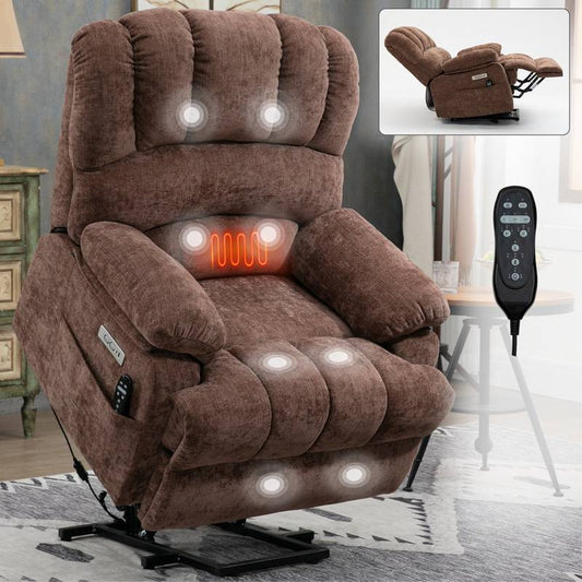 Cozy Chenille Lift Recliner with Massage & Heat