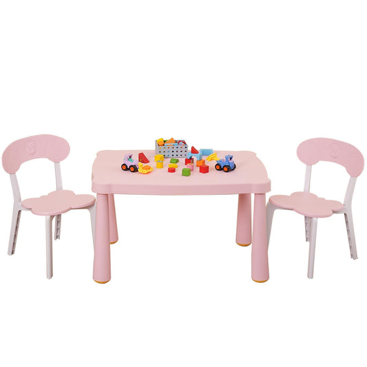 Kiddie Set: Toddler Table and Chair Set, White/Pink